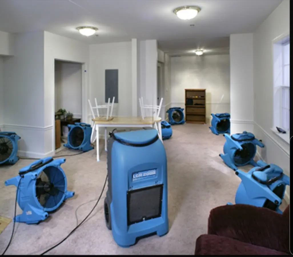 Air movers and dehumidifier setup for Water Extraction & Removal in Broadview Park